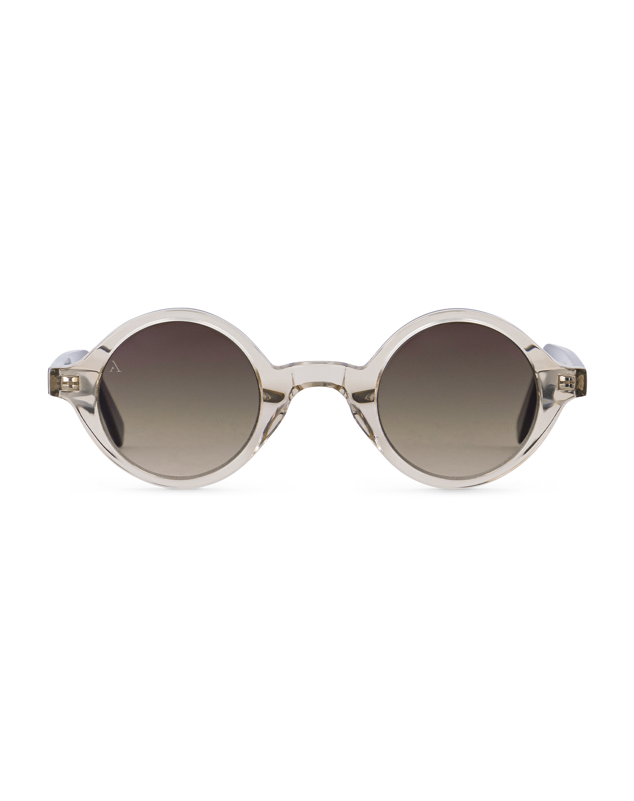 Round Sunglasses-Shiny Transparent Light Brown