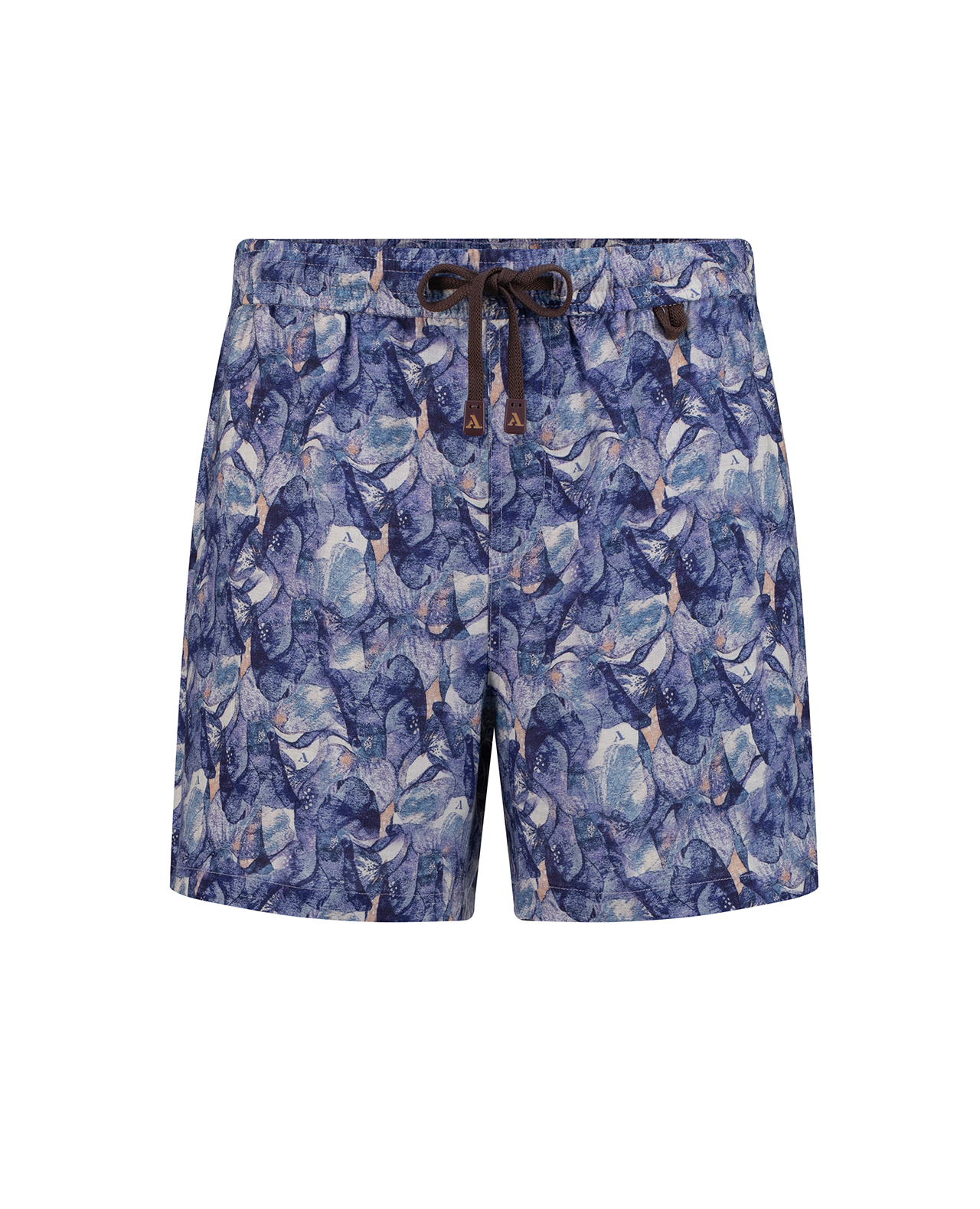 Linen Shorts Purple Floral Print