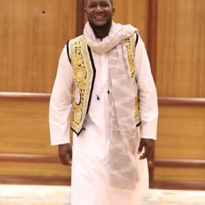 Afghan Golden White Waistcoat – Luxurious Dress