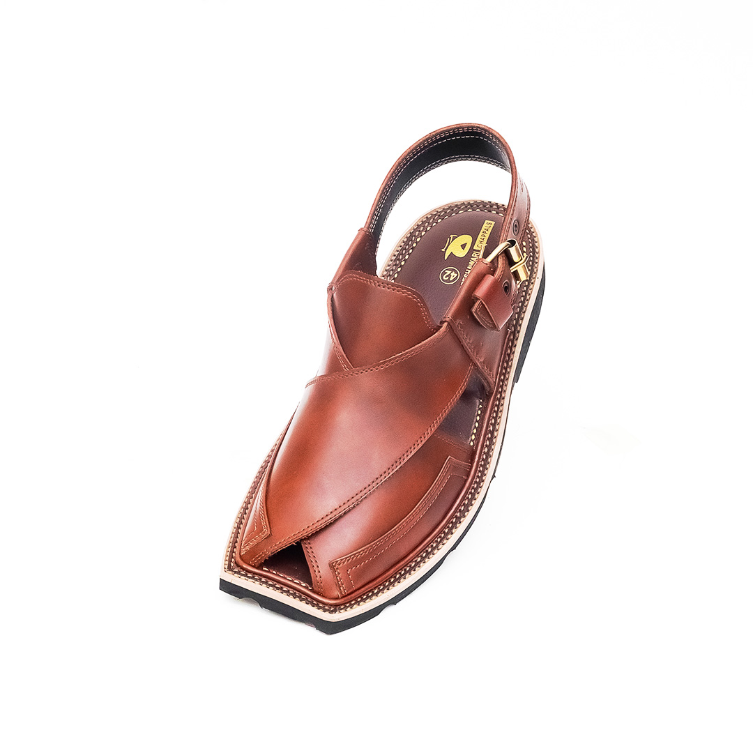 Rugged Mustard Peshawari Chappal with Double Tire Sole 09 43