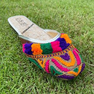 Rainbow Flat Ladies Khussa Shoes – Royal Dress