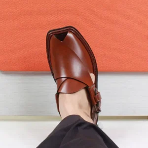 Timeless Handmade Mustard Charsadda Chappal with Single S...