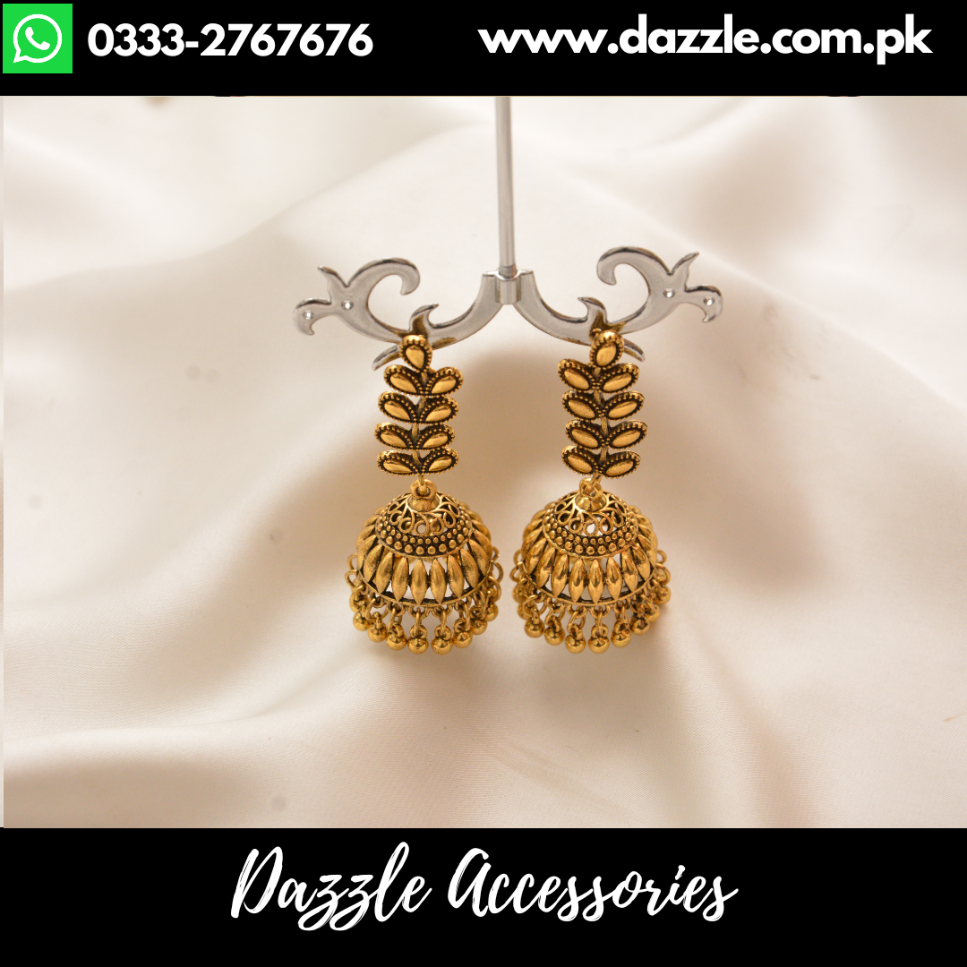 Antique Golden long Jhumka – Radiant Jewelry