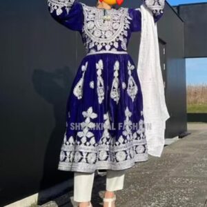 Luxurious Berry Velvet Afghan Dress