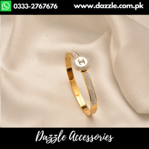 Opulent Branded zirconia Gold Plated Bracelet