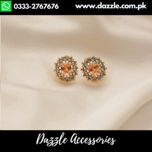 Exquisite Champagne Gem Studs
