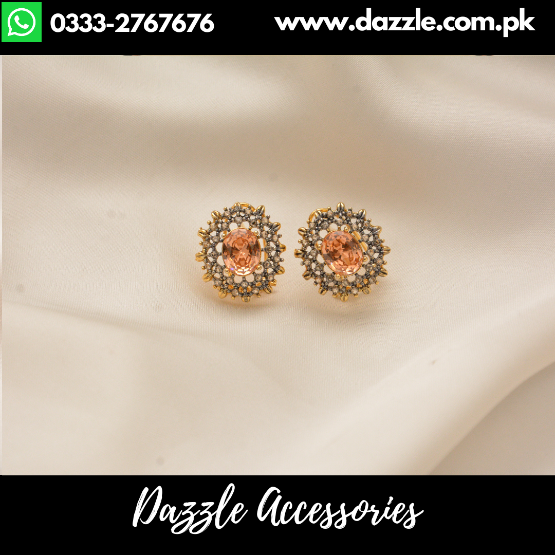Exquisite Champagne Gem Studs