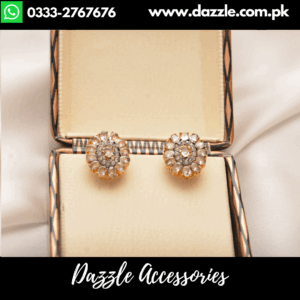 Dazzling Champagne Zircon Tulip Studs