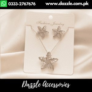 Elegant Floral silver necklace set