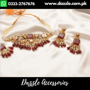Gul e rani Maroon Choker Set – Luxurious Jewelry