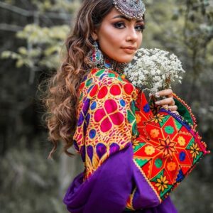Opulent Radiant de Purple Afghan Dress