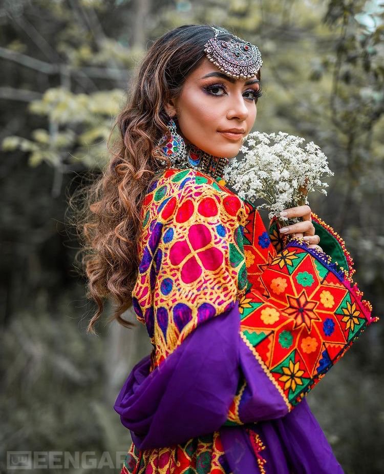 Opulent Radiant de Purple Afghan Dress