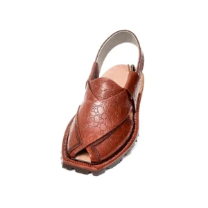 Artisan Printed Mustard Norozi Chappal With China Cut Sha...
