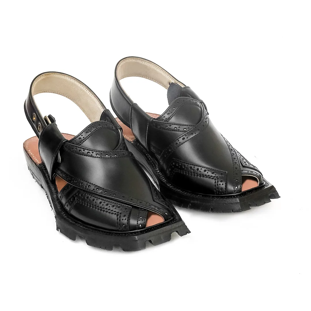 Authentic Handmade Brock Quetta Shikari Leather Chappal 0...