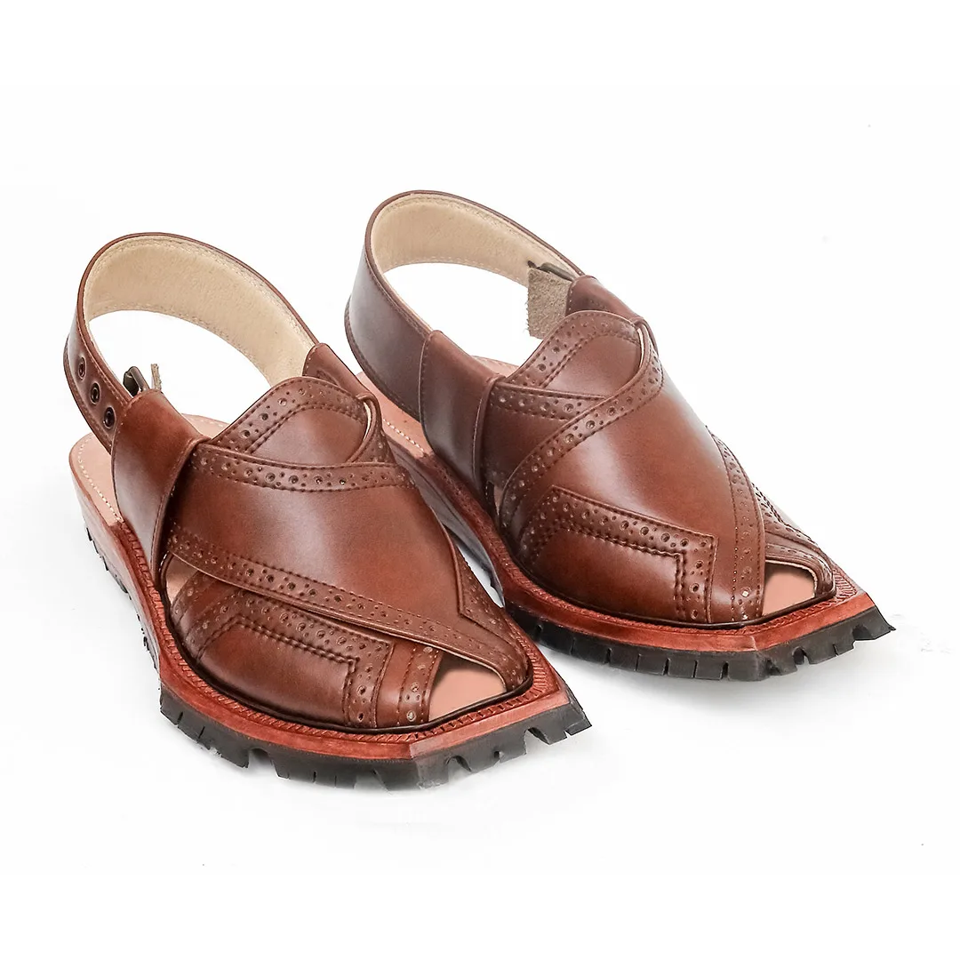 Premium Handmade Mustard Brock Quetta Shikari Leather Cha...