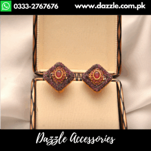 Luxurious Opulent zircon Ruby Studs