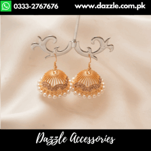 Priya Golden Jhumka – Dazzling Jewelry