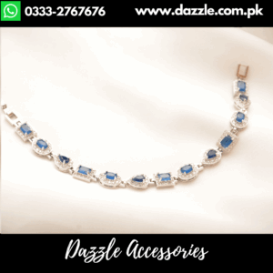 Luxurious Radiant Silver Blue Bracelet