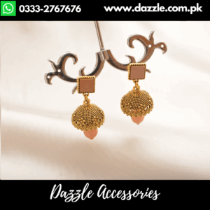 Vintage peach gold pearl drop Jhumki – Opulent Jewelry
