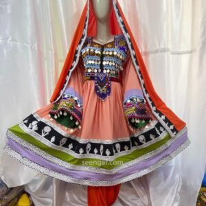 Luxurious Multi Velvet Afghan Dress