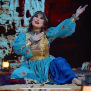 Opulent Royal Azure Elegance Afghan Dress