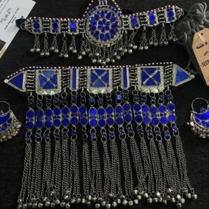 Vintage Blue Afghan jewelry – Regal Dress