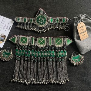 Vintage Green Afghan Jewelry – Luxurious Dress