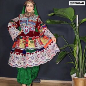 Opulent Afghan Ruby Charm Dress