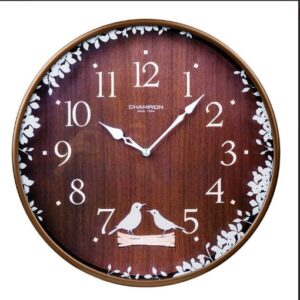 Z.A Wall Clock, Wooden Texture Background With Brown Bord...
