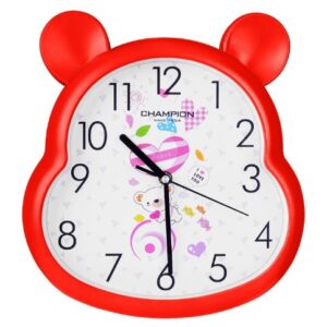 Z.A Wall Clock, Kids Wall Clock, Teddy Shaped And Red Bor...