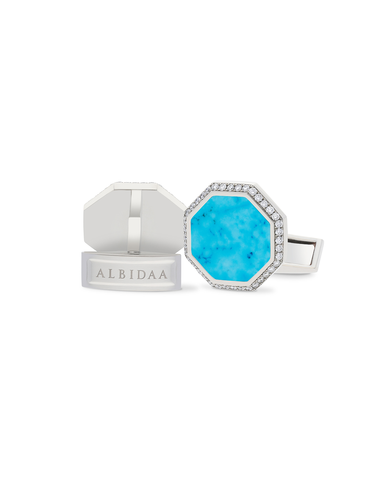 Turquoise Gemstone Cufflinks – Diamond Edition