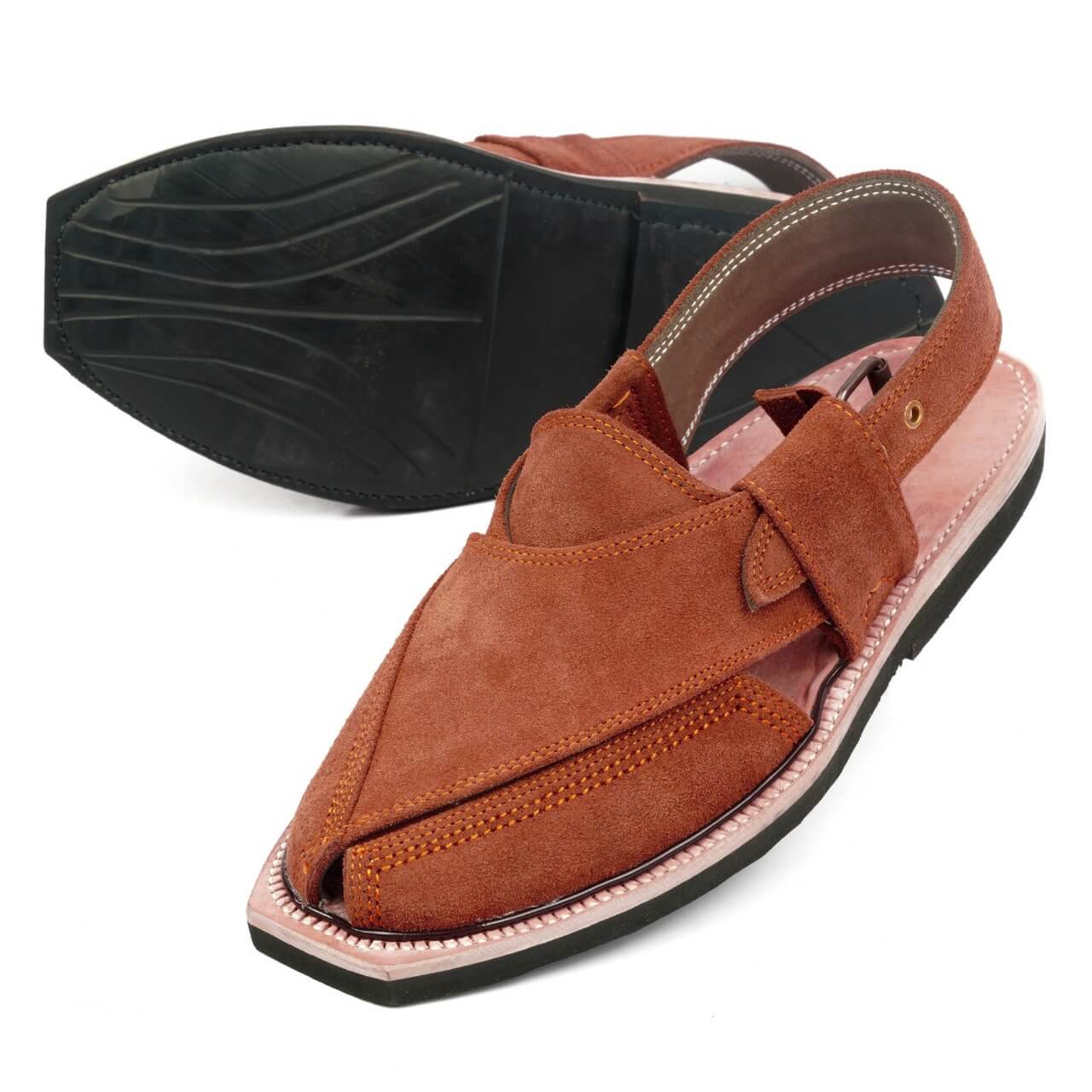Premium Hand Crafted Camel Suede Quetta Norozi Chappal Wi...