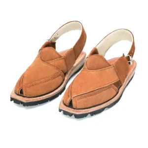 Heritage Hand Crafted Camel Suede Quetta Norozi Chappal W...