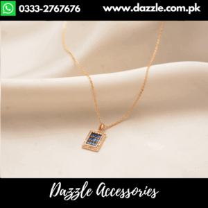 Elegant sapphire gold plated necklace