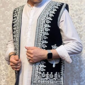 Pashtun Elegance Velvet Waistcoat – Majestic Dress