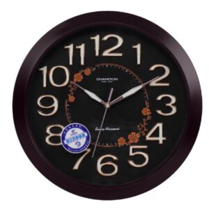 Z.A Wall Clock, Black Background With Brown Border - CSL 7